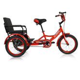 Vaux Tricycle 16 Back Seat Red - Colorland Toys
